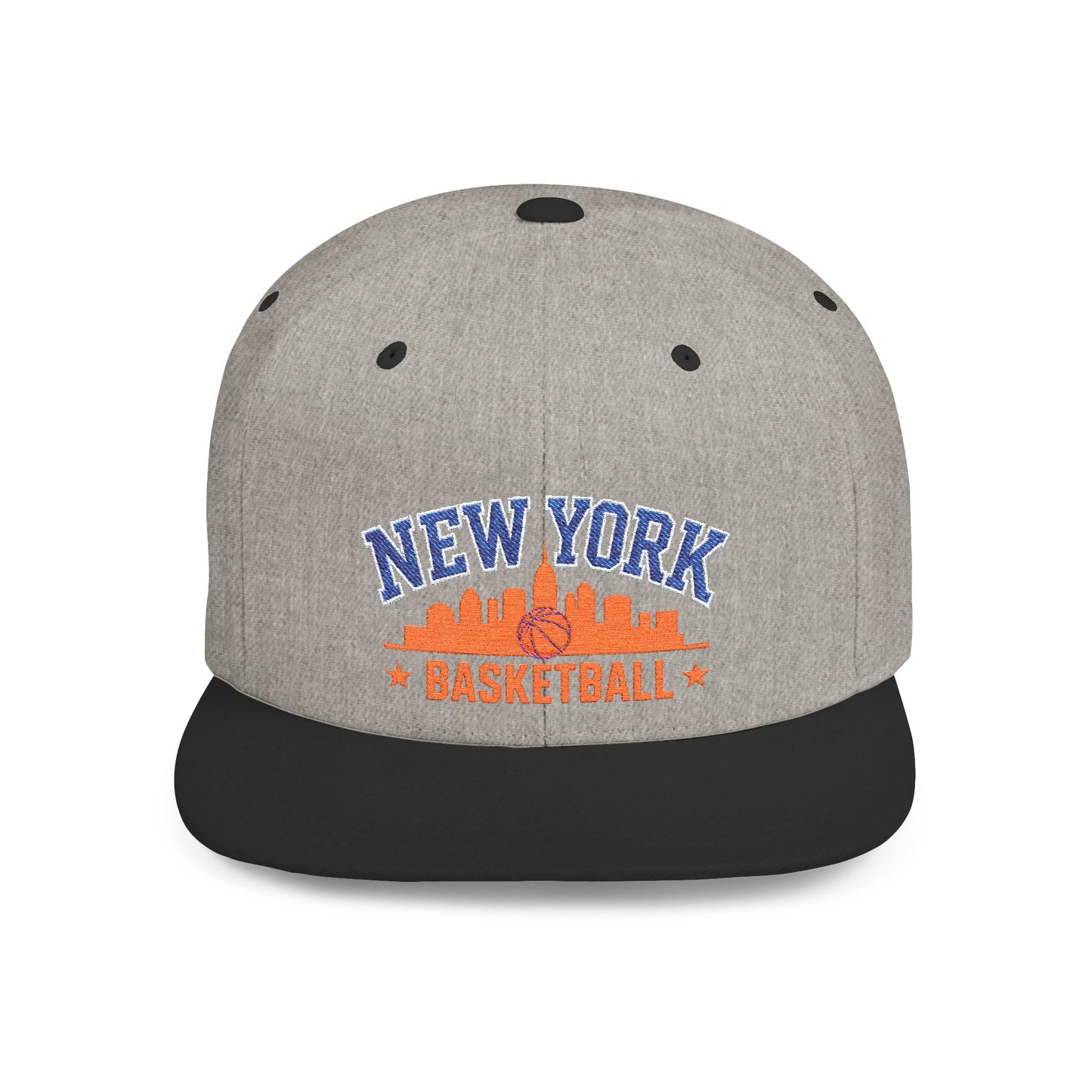 New York Basketball Snapback Hat — Flat Bill City Skyline Cap