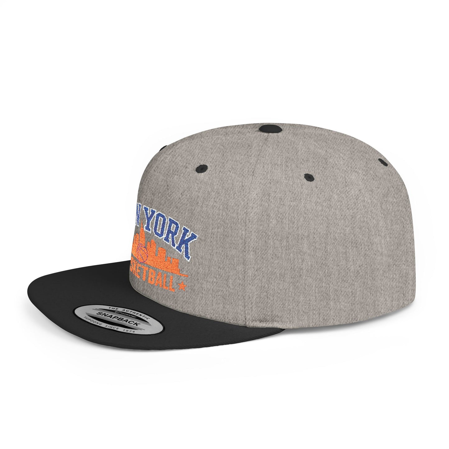 New York Basketball Snapback Hat — Flat Bill City Skyline Cap