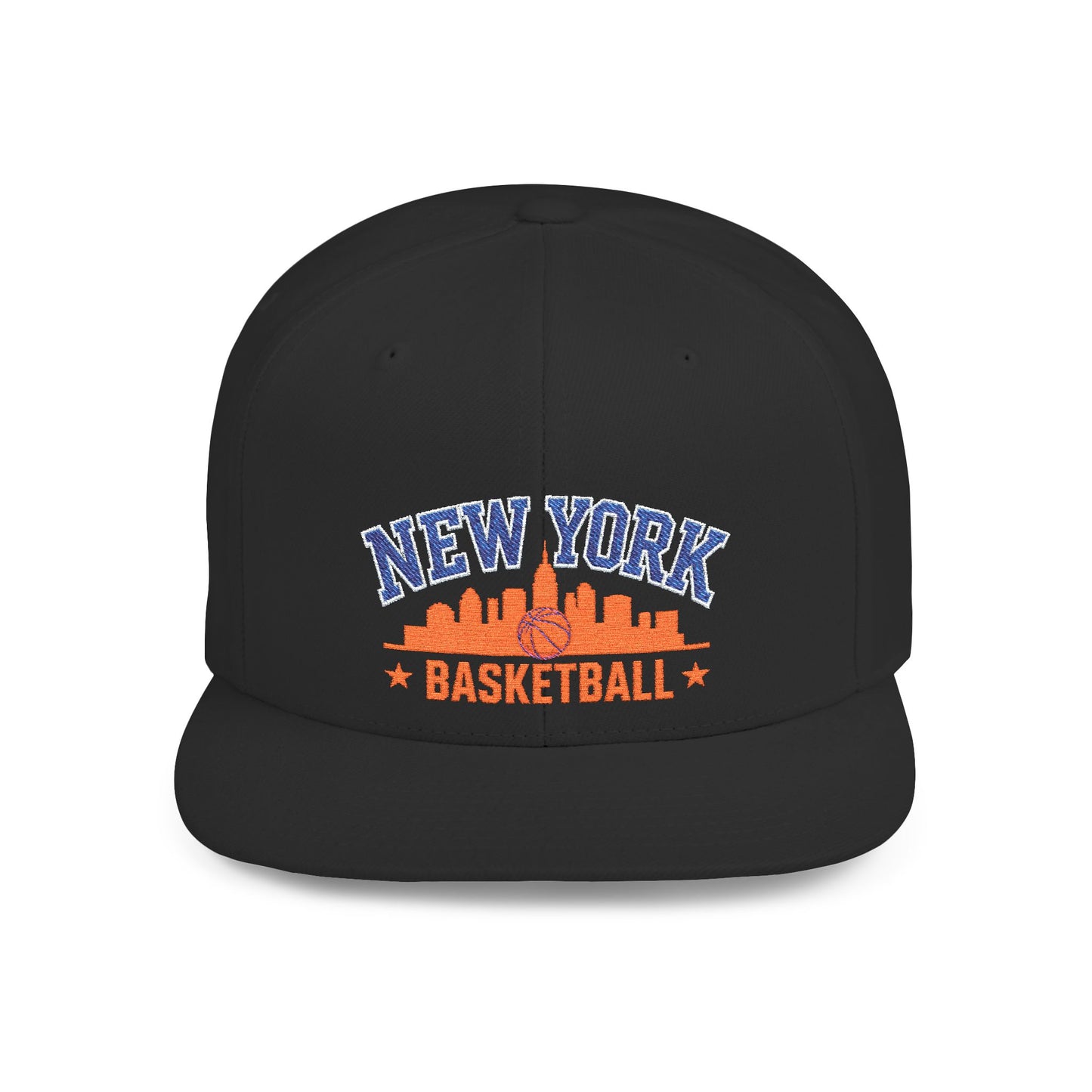 New York Basketball Snapback Hat — Flat Bill City Skyline Cap