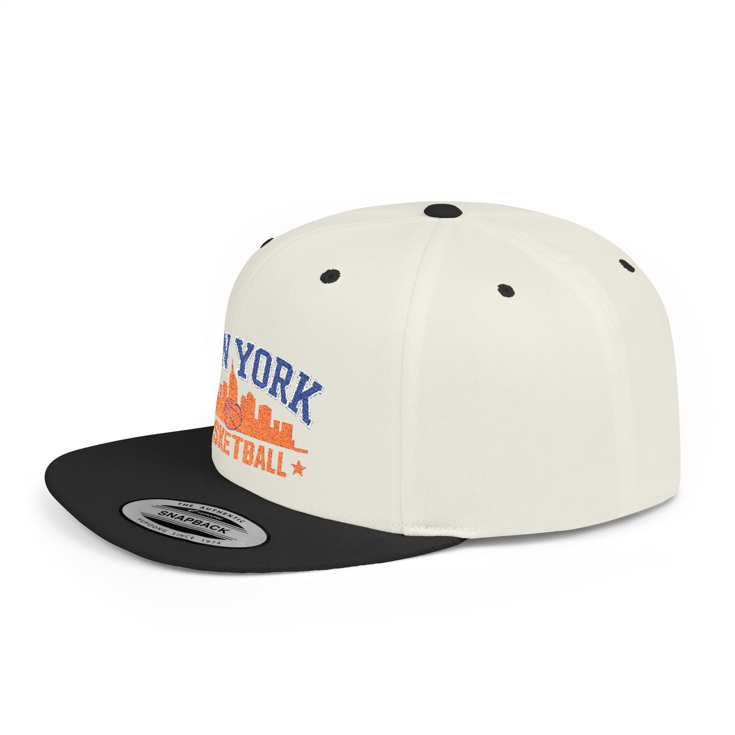New York Basketball Snapback Hat — Flat Bill City Skyline Cap