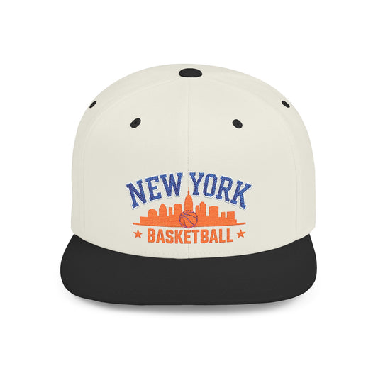 New York Basketball Snapback Hat — Flat Bill City Skyline Cap