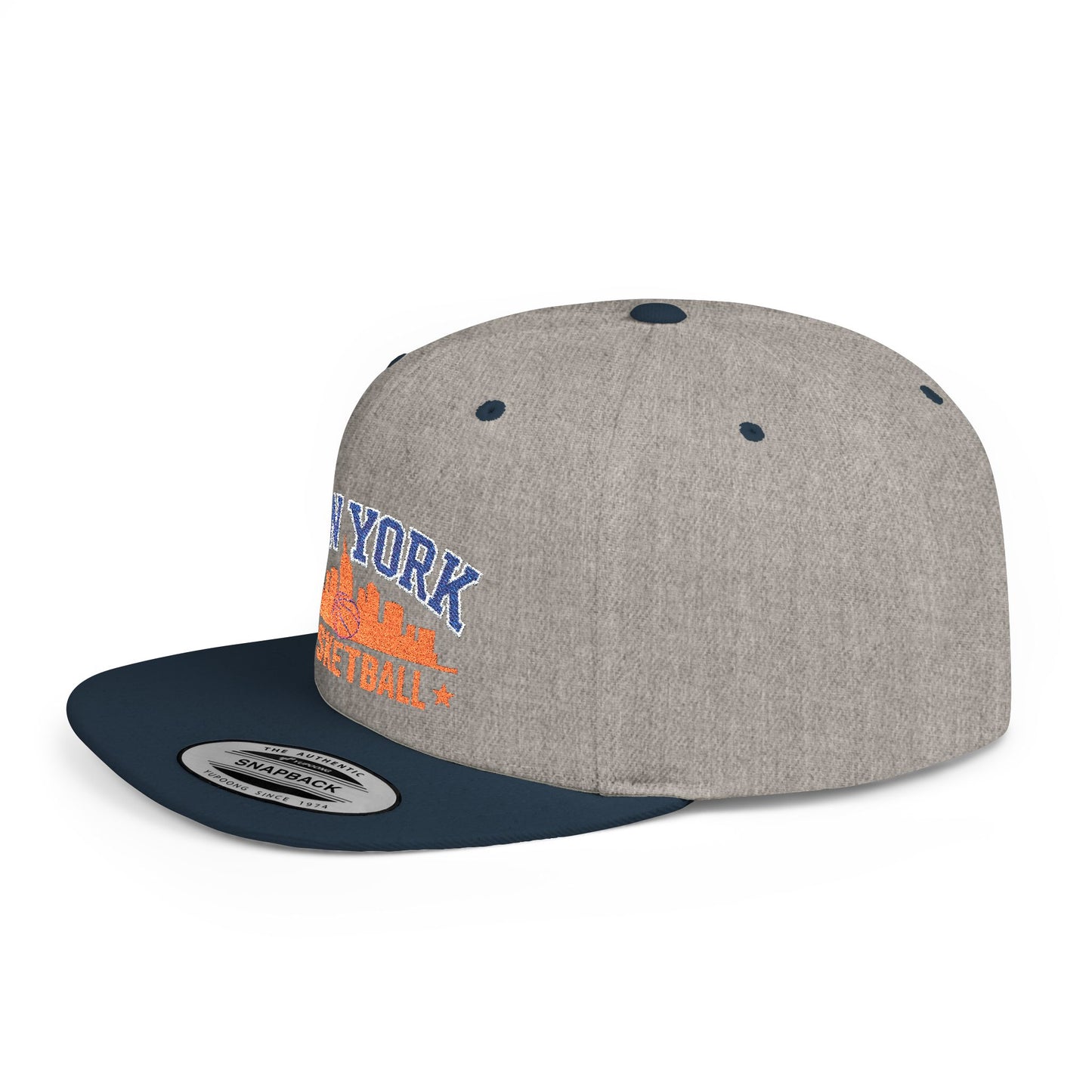 New York Basketball Snapback Hat — Flat Bill City Skyline Cap