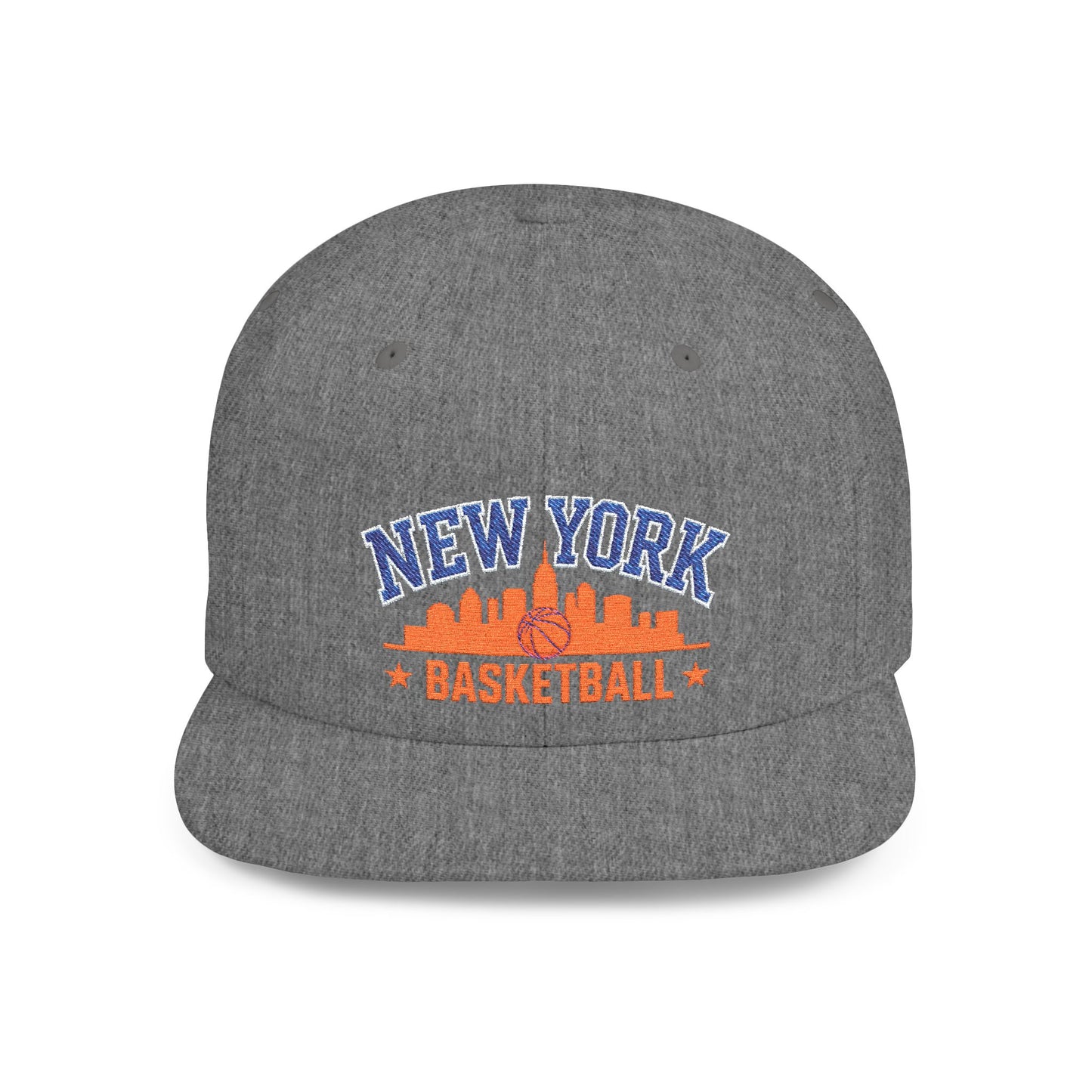 New York Basketball Snapback Hat — Flat Bill City Skyline Cap