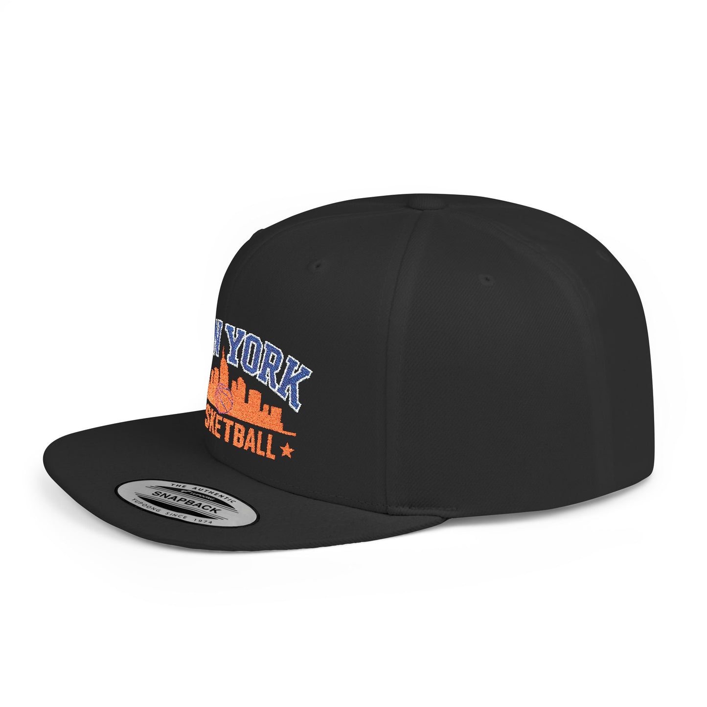 New York Basketball Snapback Hat — Flat Bill City Skyline Cap