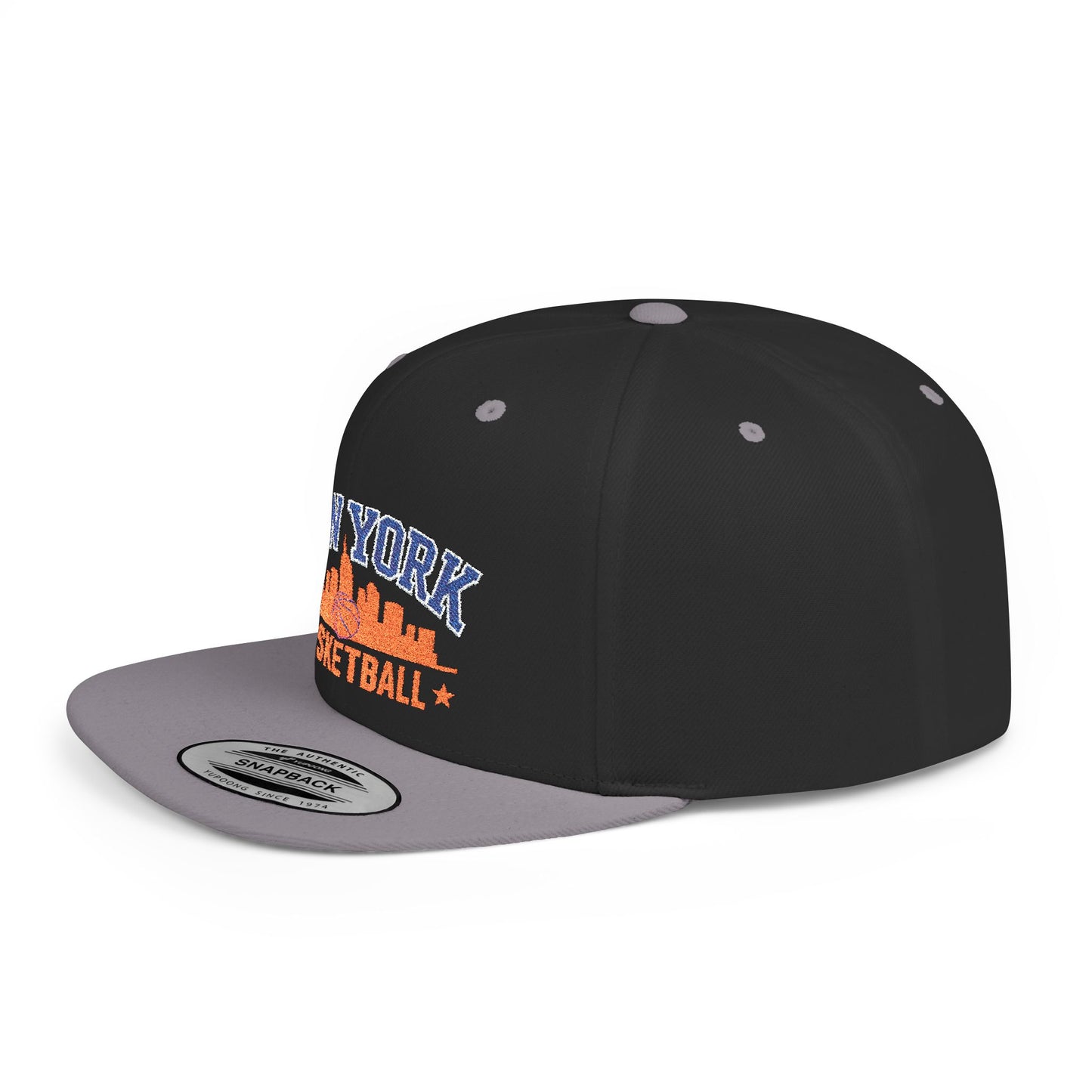 New York Basketball Snapback Hat — Flat Bill City Skyline Cap