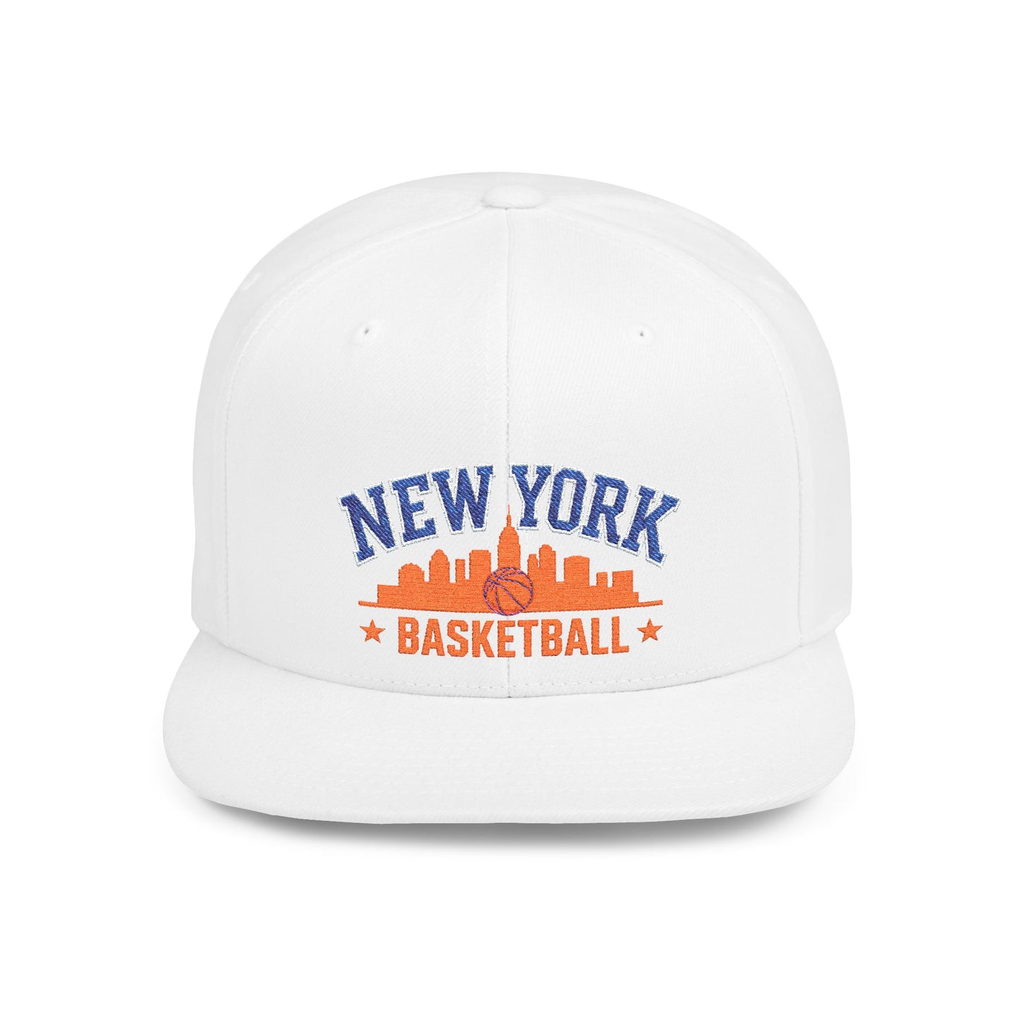 New York Basketball Snapback Hat — Flat Bill City Skyline Cap