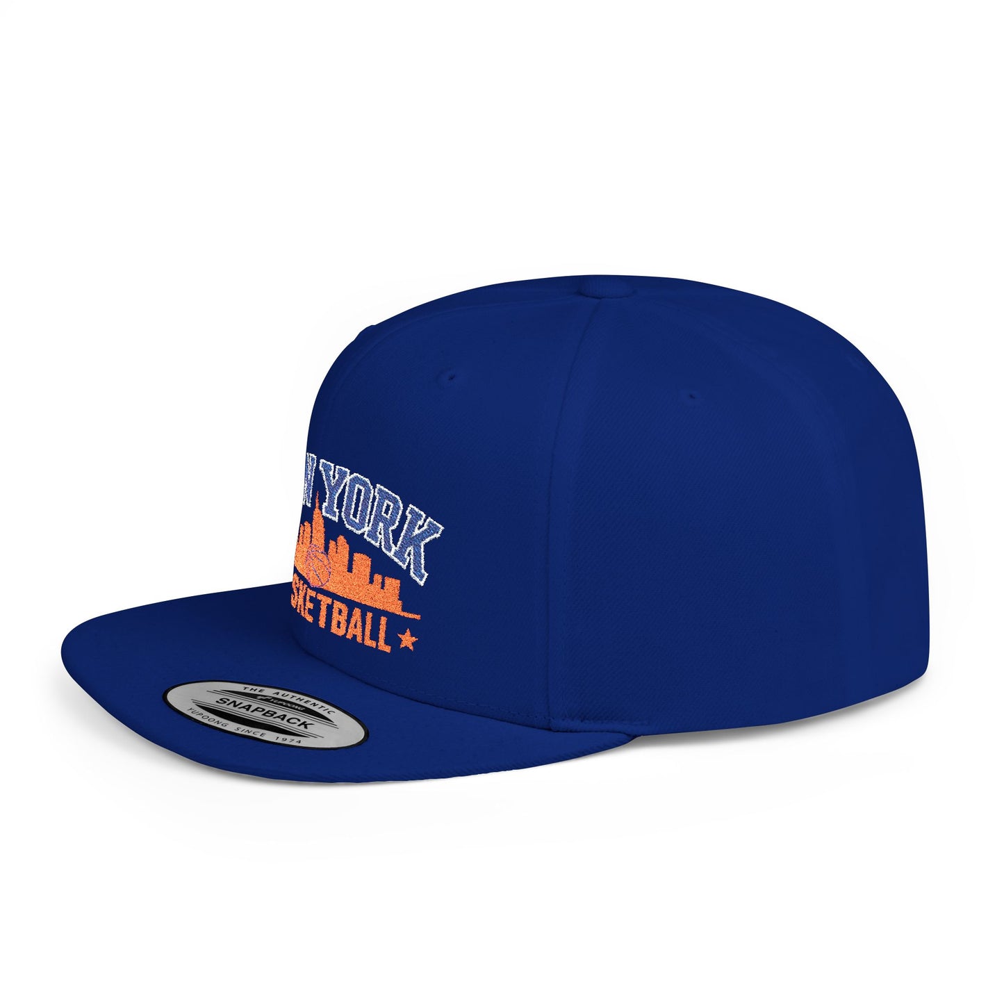New York Basketball Snapback Hat — Flat Bill City Skyline Cap