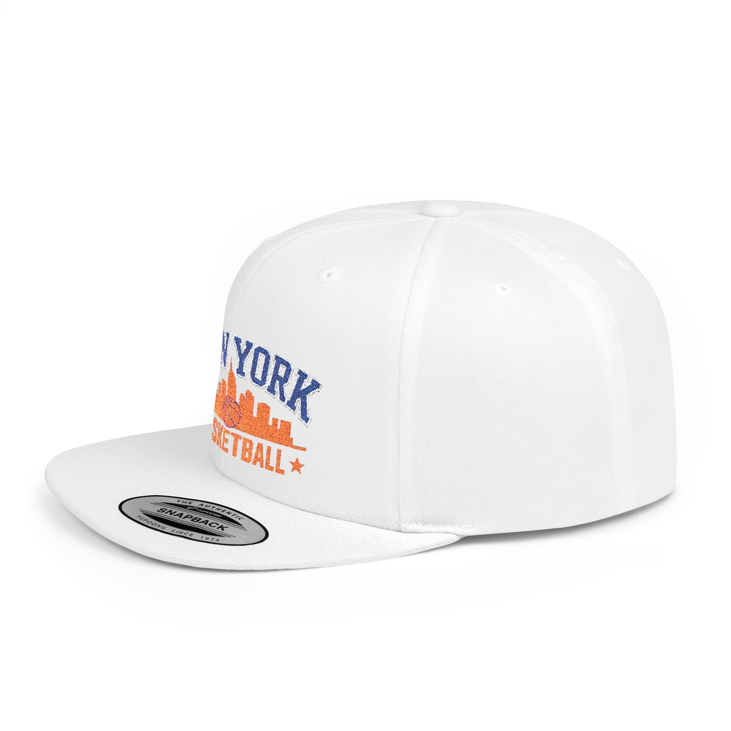 New York Basketball Snapback Hat — Flat Bill City Skyline Cap